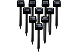PESTMENTOR 10 Pack Mole Repellent for Lawns, Solar Powered Snake Repeller Ultrasonic Gopher Deterrent, Outdoor Waterproof Vole Vibration Stakes,Sonic Spike for Rodent Groundhog Snake Chipmunk