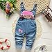 Kidscool Little Girls Imitation Denim Cute Rompers Soft To Wear Cotton Overalls