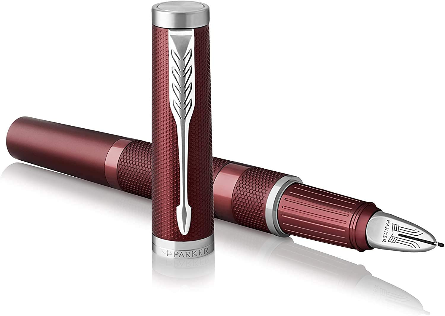 Parker Ingenuity Premium Metal 5th Technology Pen - Deluxe Deep Red - Black Ink - Gift Boxed - Adapts To Handwriting Style