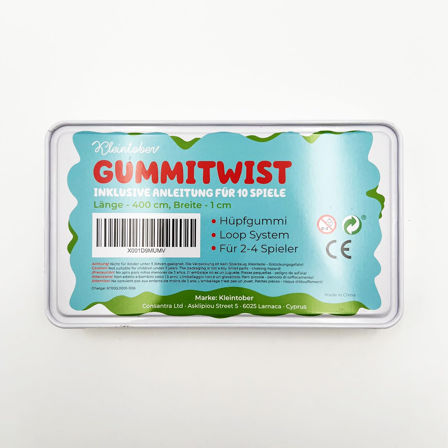 Kleintober I Chinese Jump Rope I Rubber Twist I Gummitwist I Indoor and Outdoor Toys I Stretchy Rope for Kids I with Instructions for Play I Outdoor Toys for Kids Ages 8-12