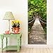 Fymural 3D Door Wallpaper Murals Wall Stickers-Old Town for Home Decoration Self-Adhesive Vinyl Removable Retro Art Door Decals 30.3x78.7