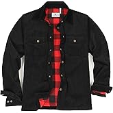 ZENTHACE Men's Corduroy Shirts Jacket with Full Flannel Lined,Snap Button Down Vintage Fall Outerwear Coat,100% Cotton