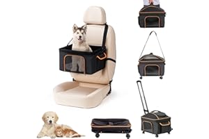 NOVOLAB Pet Carrier for Small Dog Cat, Cat Dog Carrier with Wheels Soft Sided Dog Rolling Crate Cat Travel Bag up to 15 Lbs P
