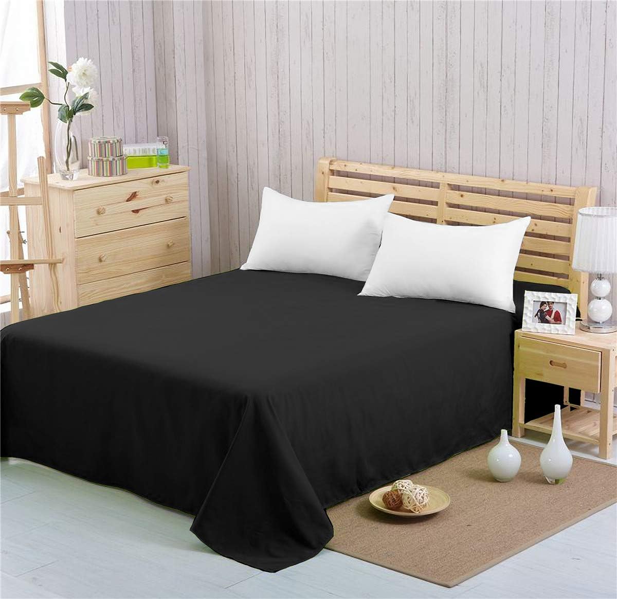 CC&DD HOME FASHION Velvety Brushed Microfiber Flat Sheets, 2-Pack Twin, White: Home & Kitchen