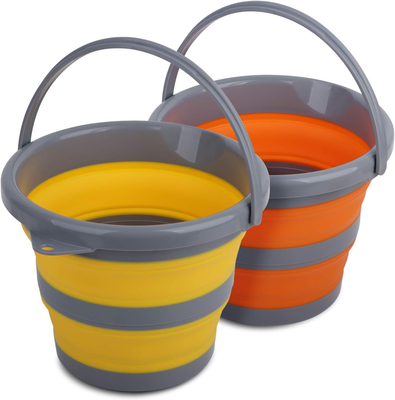 2 Pack Collapsible Plastic Bucket with 1.32 Gallon (5L) Each, Foldable