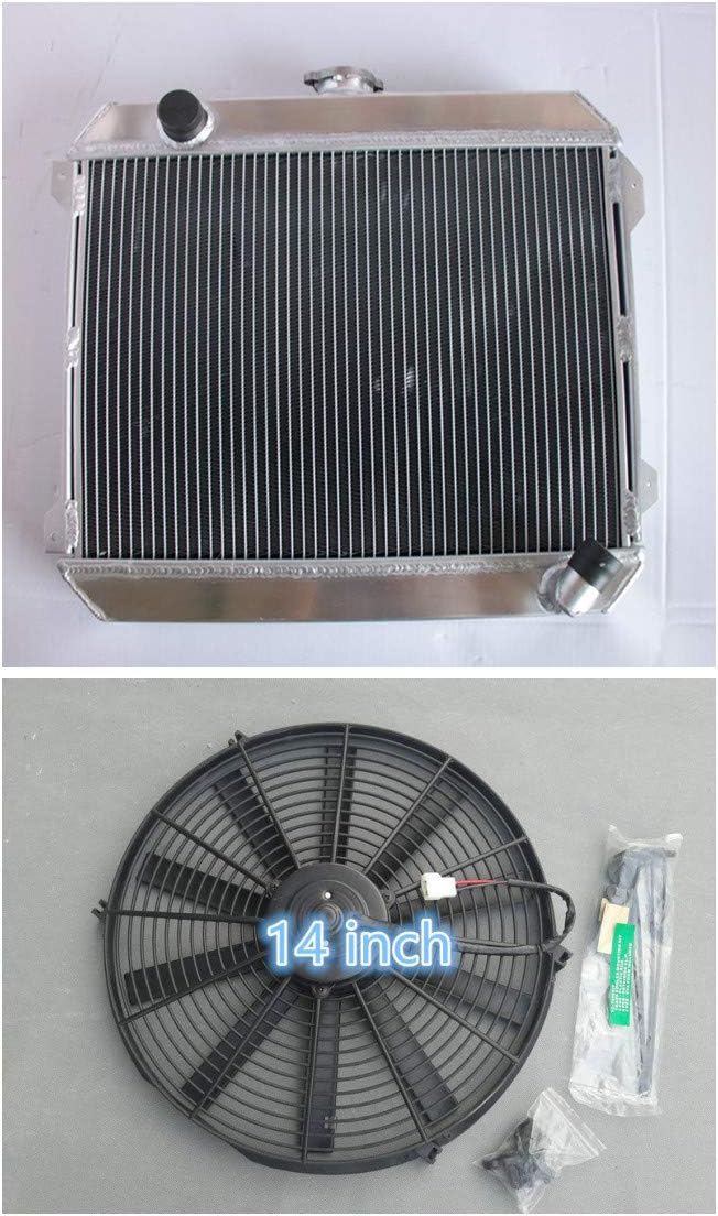MONROE RACING compatible replacment 3 ROW Aluminum Radiator for DATSUN 510 610 620 710 720 L20B Manual + 14" FAN