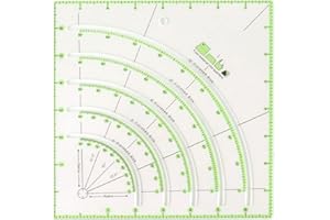 Acrylic Quilting Ruler Multifunctional Clear 8 Inch Quilt Circle Cutter Ruler for Patchwork Sewing Craft Tool with Bright Gre