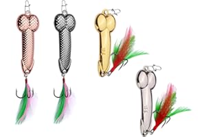 Fishing Hooks Fishing Spoons Treble Lures for Fisherman Prank Props Novelty, Spinning Lures Hard Metal Spinner Baits kit Funn