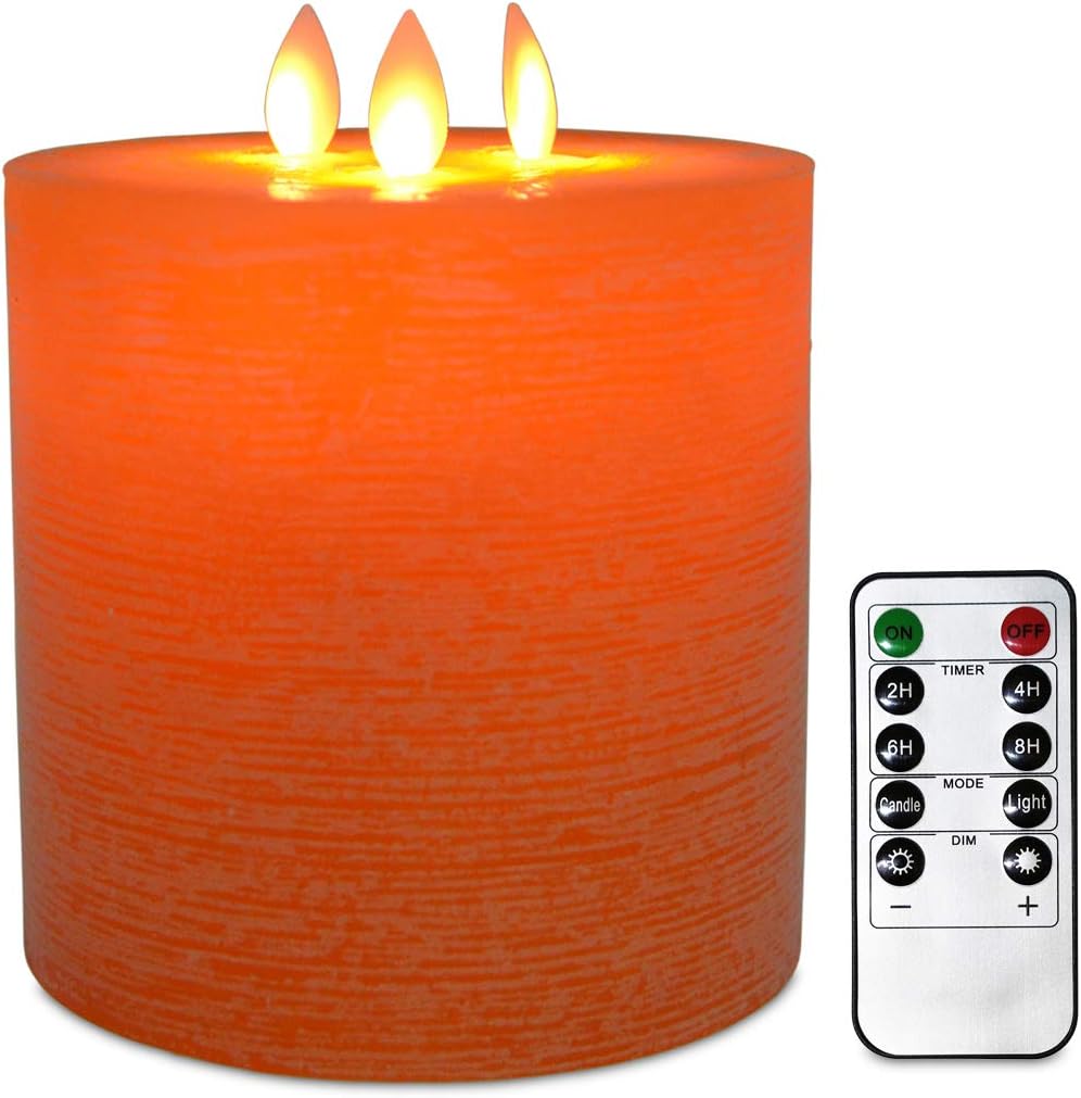 Amazon.de TELOSMA 3 bewegliche Dochte große flammenlose Stumpenkerzen