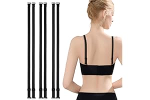Liqqlex 3 Pairs Adjustable Bra Strap Replacement for Swimwear & Dresses, Elastic Straps with Metal Hooks