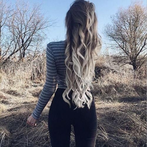 Ugeat 22" Remy Micro Loop Hair Extensions Dark Brown Color 2 Fading to #60 Light Blonde Real Human Hair Extensions Micro Ring Hair Extension Beads Extensions 50Gram Per Package
