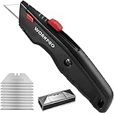 WORKPRO Premium Utility Knife, Retractable All Metal Heavy Duty Box Cutter, Quick Change Blade Razor Knife for Cardboard, Car