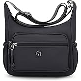 LassZone Nylon Crossbody Bag for Women Multi-Pocket Shoulder Handbag Travel Satchel Purse with Adjustable Strap