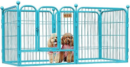 Pet Parc Exercice Stylo Cloture De Chien Animal Chenil Cage Cour Voyage Camping En Metal Portable Pliant Caisse Exterieure Interieure Pour Chiens Avec Porte 6 Panneaux 4 Couleurs Disponibles Amazon Fr Cuisine