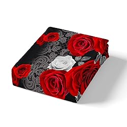 3D Rose Duvet Cover Queen for Boys Girls Kids Red
