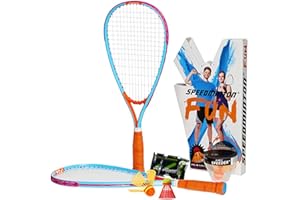 Speedminton SM01-FUN-10 FUN Set - Alternative to beach ball, spike ball, badminton, incl. 1 HELI and one FUN Speeder, perfect for the beach, park or backyard, Blue Orange