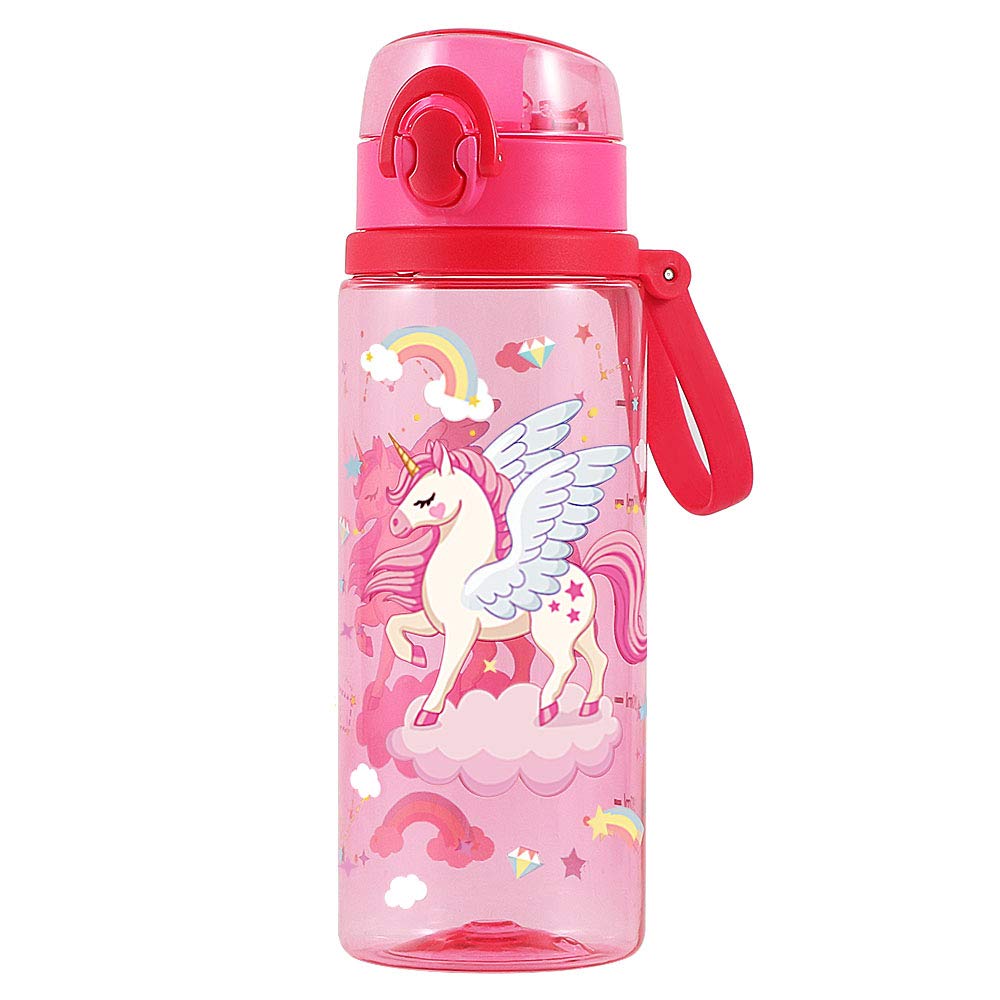 Home Tune Cute Water Bottle for School Girls Boys, Soft Silicone Chug Spout, BPA FREE Tritan, Leak Proof One Click Open Flip Top, Easy Clean, Soft Carry Loop, 700ml - Unicorn — image 1