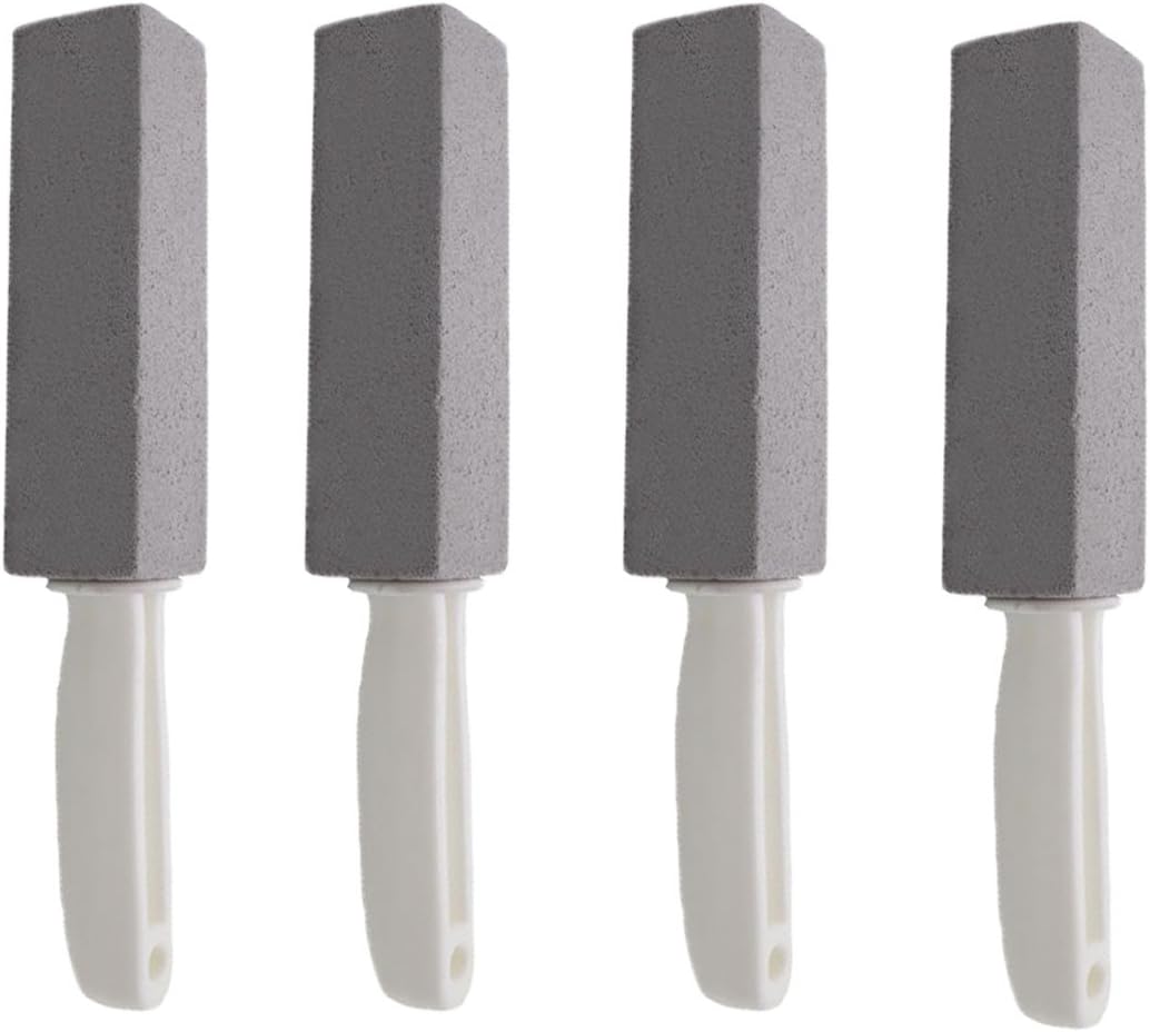 Totoship Pumice Cleaning Stone Toilet Bowl Ring Remover Cleaner Brush for Porcelain Stain, Rust,Grill & Household Cleaning 4 Pack (Grey)