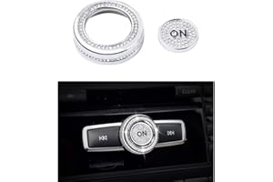 LECART Bling Volume Knob Cover Fit for Mercedes Benz C-Class E-Class CLA CLS GLA GLE GLK GLS SLC Auto Interior Accessories Multimedia Sound Volume Knob Covers 2 Pack