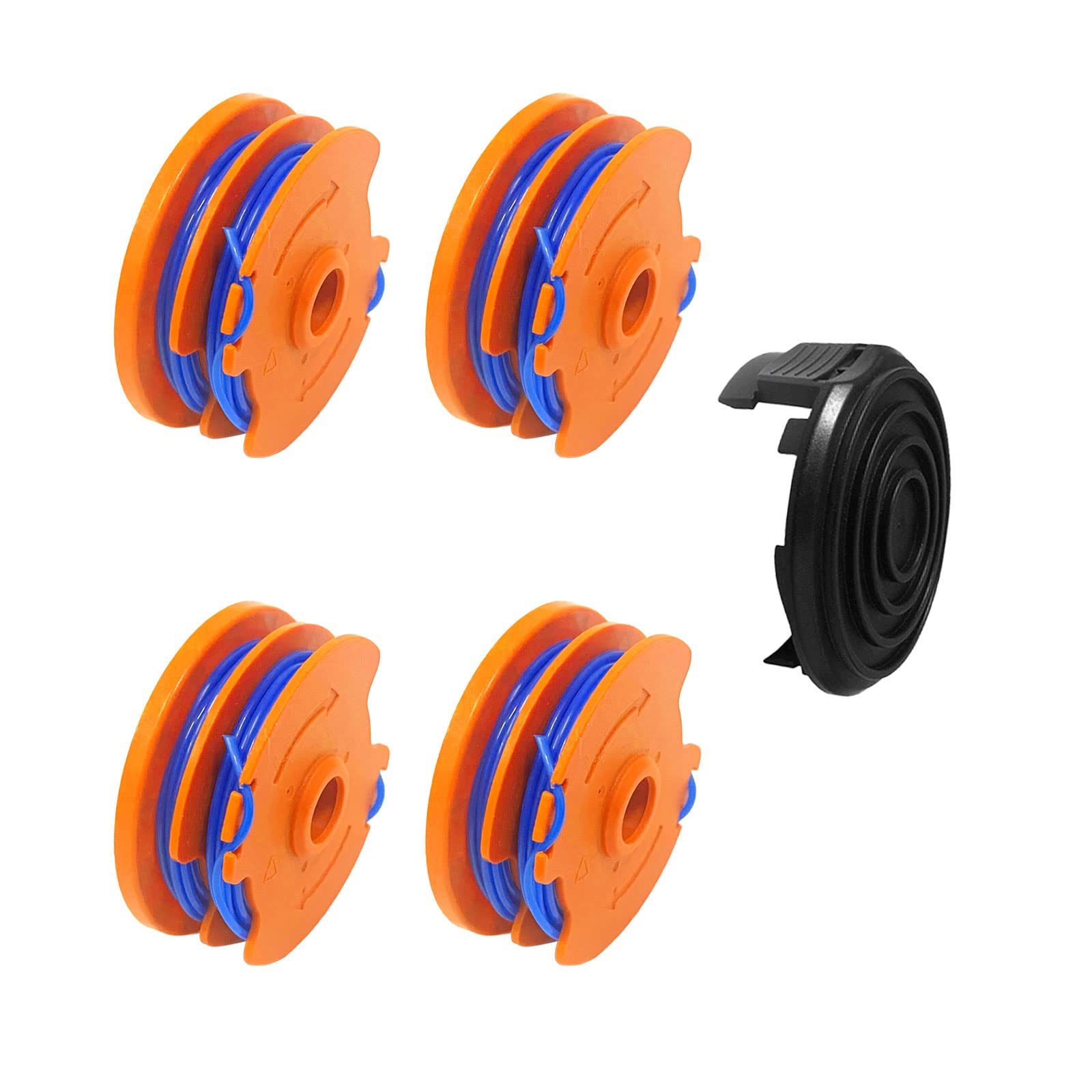 CDIYTOOL Line String Trimmer Spool for Qualcast GGT4401, GGT4502, GGT600A1, GT25 350 Watt, GT30, GGT450A1, Replacement Trimmer Spool Garden Grass Trimmer Line 64.5x22 mm.(4 Spool+1 Cap)