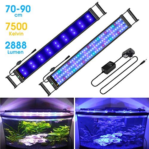 MAINLICHT Aquarium Light with RGB and Blue LED for 27"-35" Fish Tank Full Spectrum Aquarium Lights Plant Lighting Suitable for for Aquatic, Reef, Plants and Fish Keeping (Black Shell 135 LEDs)