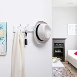 SONGMICS Coat Rack Wall Mounted 4 Dual Hooks White LHR23WT view 2