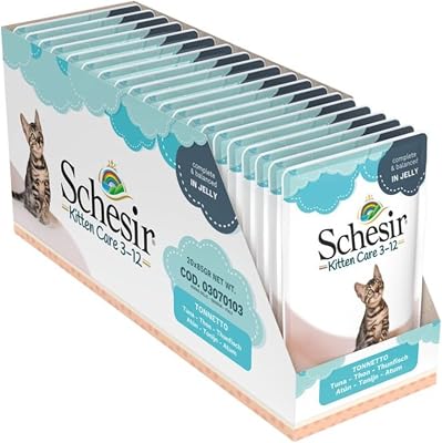 , Kätzchengelee Thunfisch mit Aloe Vera, Feuchtnahrung für Kätzchen in Gelee, 24 Dosen à 85 g