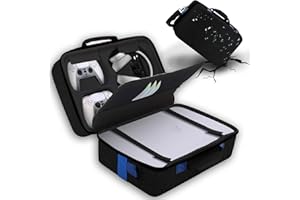 YLTIMER Carrying Case for PS5/PS5 Pro, Portable Hard Shell Travel Case for PS5/PS5 Pro, Large Capacity Storage Bag for PlayStation 5 Compatible for Console Controller,Disk Headset Base