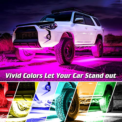 Govee Car Underglow Lights, 4 Pcs Led Strip Car Lights, 8 Color Neon Accent Lights Strip, Sync to Music, Wireless Remote Control 5050 RGB LED Strip Lights with Cable Tie & Screw - Thumbnail 6