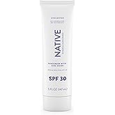 Native Sunscreen SPF 30, Zinc Oxide Dermatologist Tested Suitable for Sensitive Skin & Hawaii Compliant, 5 Ounces | Unscented Sun Protection Lotion, Lightweight & Smooth