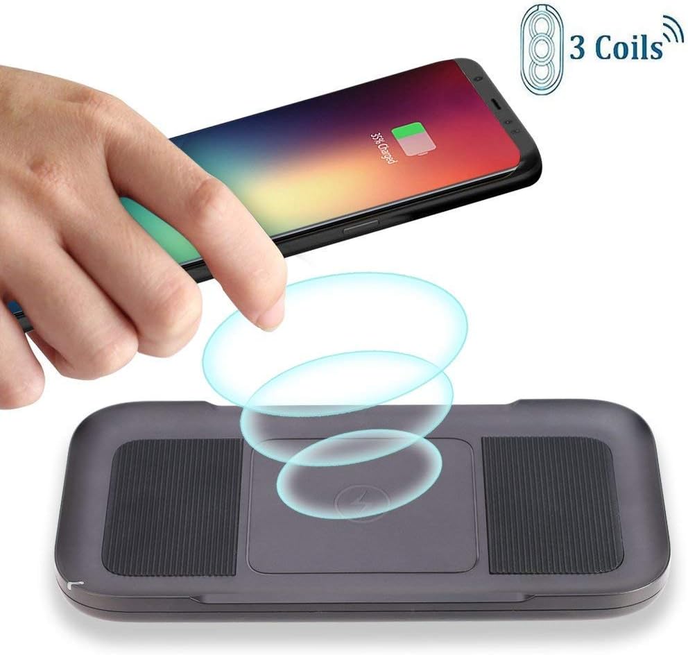 Wireless Charger AYOUYA 3-Coil Qi Fast Wireless Charging Pad 7.5W Fast Charging Mode for iPhone X 8 8 Plus and All Qi-Enabled Devices 10W Fast Charge for Samsung Galaxy S9 S9 Plus Note8 S8 S8 Plus S7