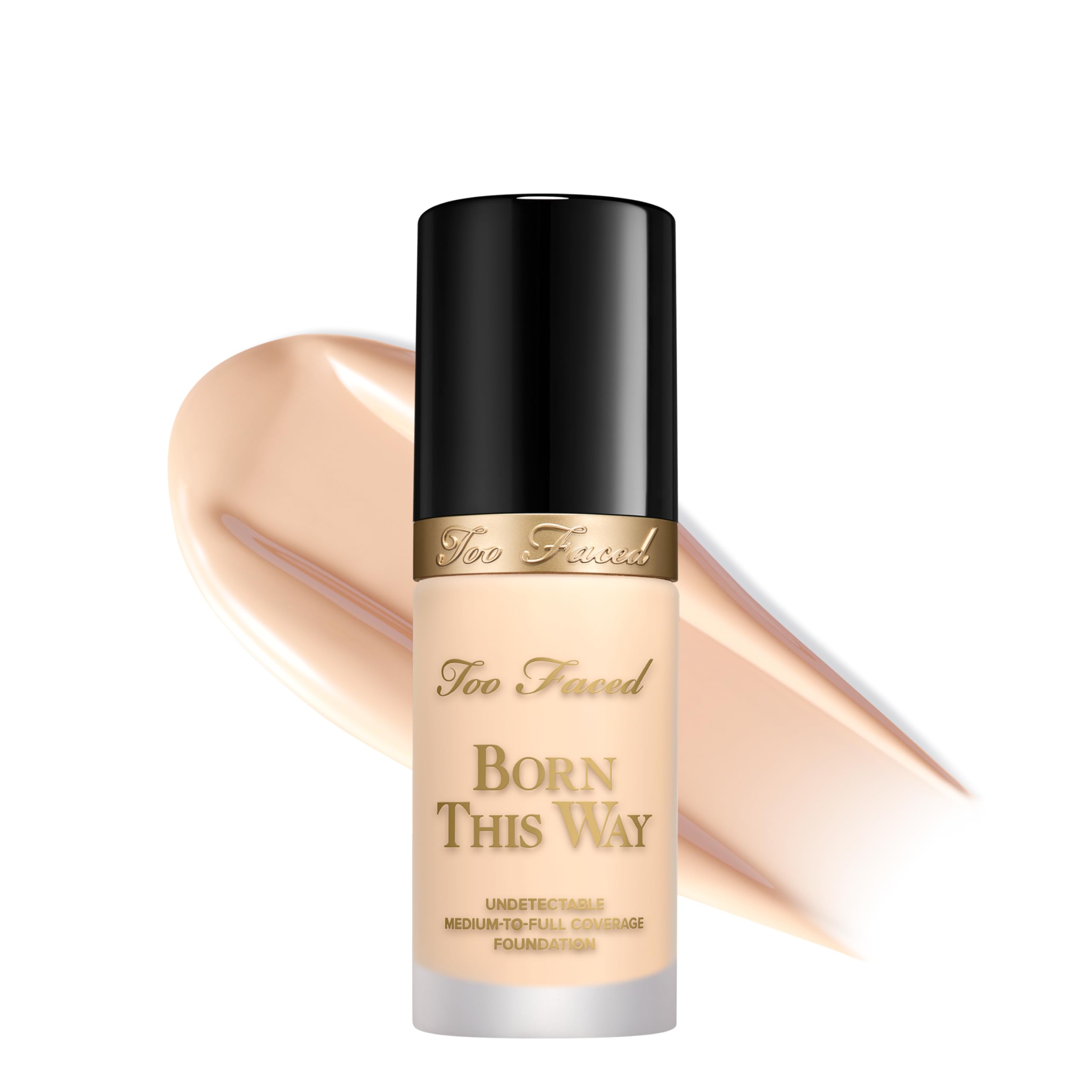 Too Faced Born This Way Natural Finish Longwear Liquid Foundation | Medium-To-Full Coverage | Hydrating + Oil Free, 1.01 fl. oz.