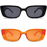 Allarallvr Rectangle Sunglasses for Women 90s Retro Trendy Y2K Classical Vintage Square Shades AR82037