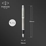 Parker IM Fountain Pen Stainless Steel Chrome Trim Fine Nib Blue Ink Gift Box view 3