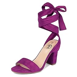 Trary Purple Lace Up Heels for Women