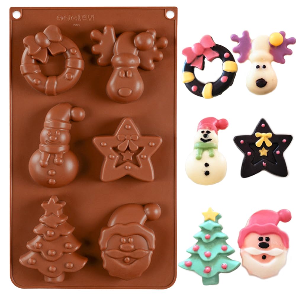 Christmas Santa Claus Silicone Baking Mould, FantasyDay Birthday Tray-Wedding Festival Party Silicone Cake Mold for Muffin Candy Chocolates Butter Soap Bread Loaf Brownie Cornbread Ice Cube