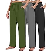 Kivdol 3 Pack Women's Lounge Pants Cozy Wide Leg Lounge Pants with Pockets Loose Flowy Yoga Sweatpants Workout Comfy Jogger