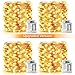 Upgraded 33 Feet 100 Led Fairy Lights Battery Operated with Remote Control Timer, Waterproof 8 Modes Christmas Twinkle String Lights for Bedroom Wedding Party Decor Warm White-4 Pack