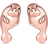 925 Sterling Silver Adorable Animal Stud Earrings for Women Hypoallergenic Cute Puppy Fox Koala Kitten Guinea Pig Highland Cow Ear Studs for Granddaughter Animal Earring Studs Jewelry Gifts for Daughter