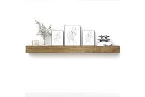 POPRHINO Fireplace Mantel Shelve, Solid Wood Baked Finish Wall-Mounted Floating Shelf for Over Fireplace, Handcrafted Floating Fireplace Mantels with Wooden Bracket, 80 x 8 x 6 Inches