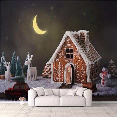 Amazoncom 3d Wallpaper Homemade Gingerbread House Christmas Concept Candy Sky Stock Self Adhesive Bedroom Living Room Dormitory Decor Wall Mural Stick And Peel Background Wall Ceiling Wardrobe Sticker Home Kitchen