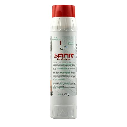 SANIT - RohrReiniger fest - 1000g-Flasche - Granulat gegen verstopfte Rohre