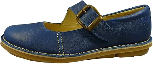 blue leather mary jane shoes