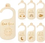 LUTER 7pcs Baby Closet Dividers, Wooden Nursery Organizer 0-24 Months view 1