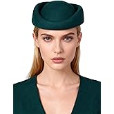 HIMESPORT Wool Felt Beret Derby Fascinator Hats for Women Ladies Church Tea Party Formal Wedding Pillbox Hat