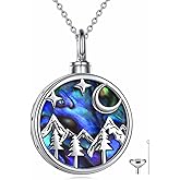 WINNICACA Urn Necklace for Ashes Sterling Silver Abalone Shell Cremation Jewelry for Ashes Jewelry Gifts for Nature Lovers Keepsake Memorial Jewelry for Women