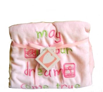 pink baby blanket with hearts
