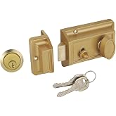 SUMBIN Night Latch Lock Zinc Cylinder with Latch Bolt Gold Finish