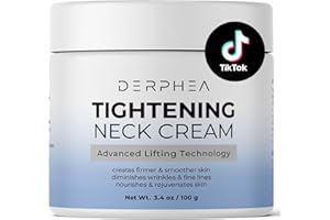 DERPHEA Neck Cream For Tightening And Firming: Advanced Neck Tightening Cream - Tighten And Lift Neck Cream For Wrinkle & Fine lines - Loose & Sagging Skin On Face, Neck, Chest & Decollete - 3.4 Oz