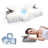 RESTIRY Cervical Neck Pillow for Sleeping,Memory Foam Contour Pillow with Removable,Pillowcase Relieves Neck,Shoulder and Back Pain,Ergonomic Orthopedic Neck Pillows for Side,Back,Stomach Sleepers
